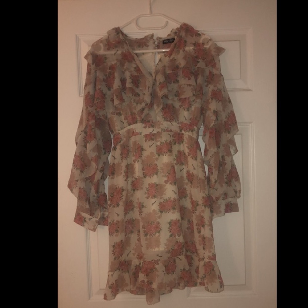 Nasty Gal floral ruffle dress